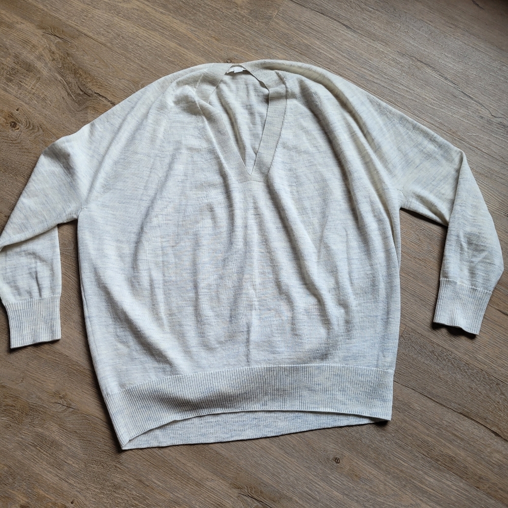 COS Light Gray V-Neck Sweater